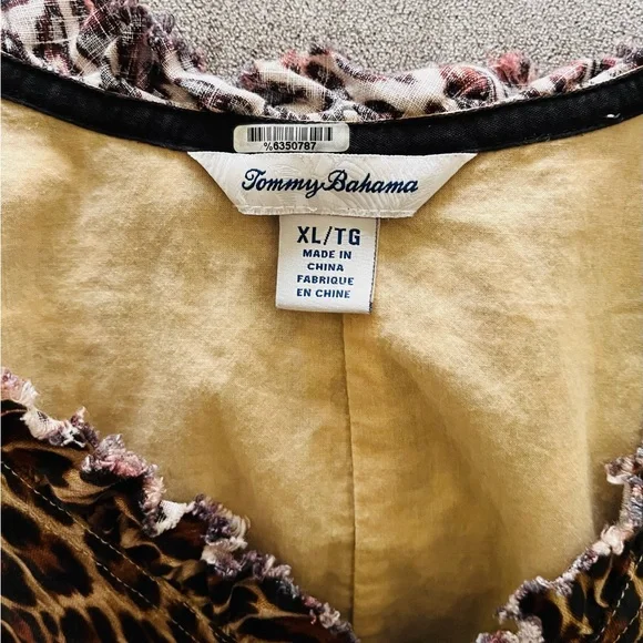 Tommy BAHAMA linen leopard dress size XL - Picture 6 of 8